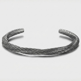 Bracelet Manchette Torsadé Gris
