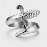 Bague Ajustable À Motif Épée