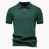 Celvoir | Polo À Col Zippé Avec Texture Verticale Pour Hommes
