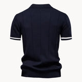 Celvoir | Polo À Col Zippé Avec Texture Verticale Pour Hommes