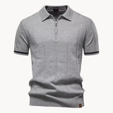Celvoir | Polo À Col Zippé Avec Texture Verticale Pour Hommes