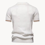 Celvoir | Polo À Col Zippé Avec Texture Verticale Pour Hommes