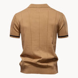 Celvoir | Polo À Col Zippé Avec Texture Verticale Pour Hommes