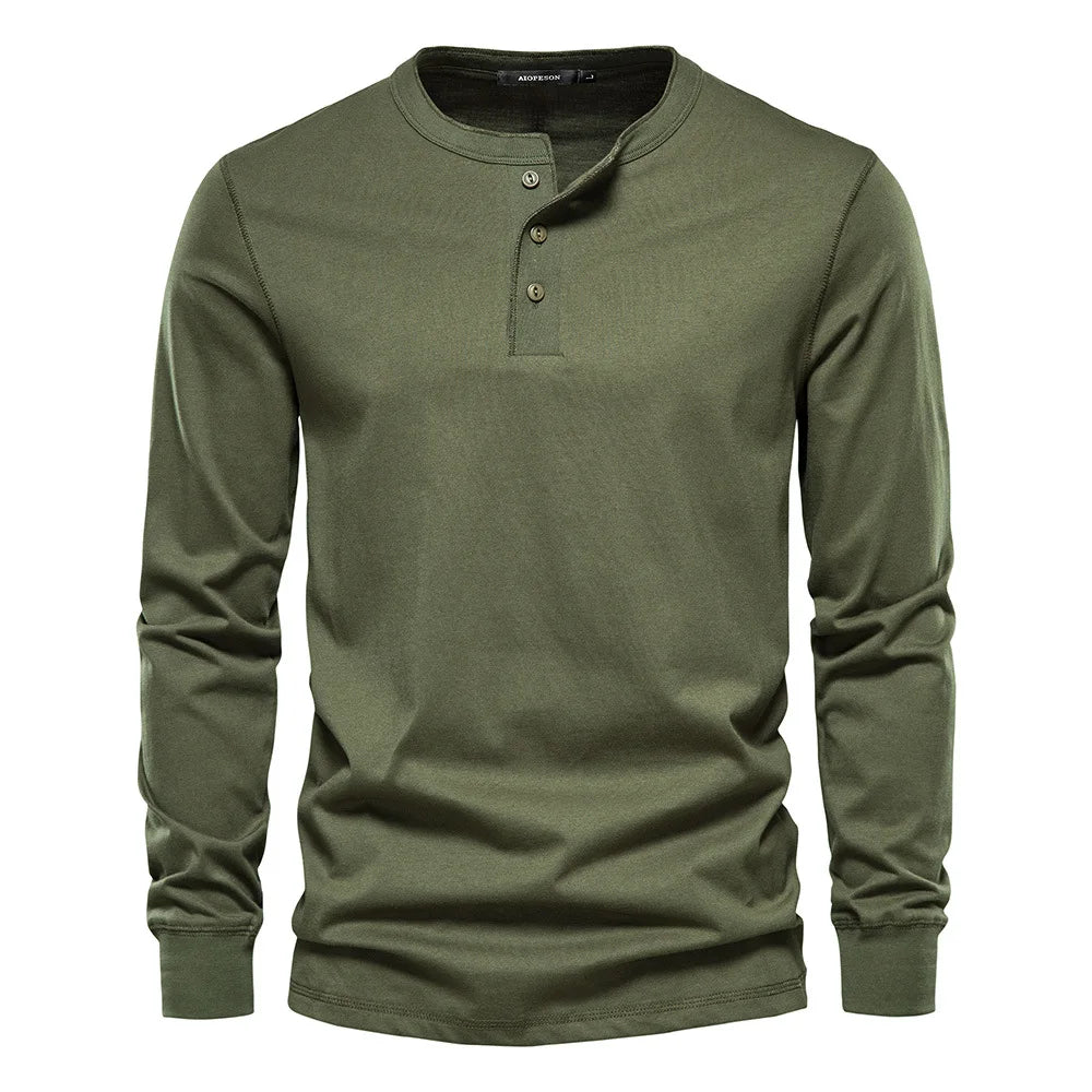 CELVOIR | CHEMISE HENLEY HOMME À MANCHES LONGUES