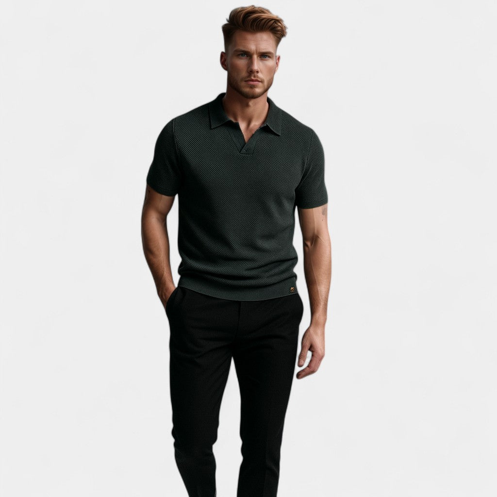 CELVOIR | POLO HOMME COL OUVERT SANS BOUTONS