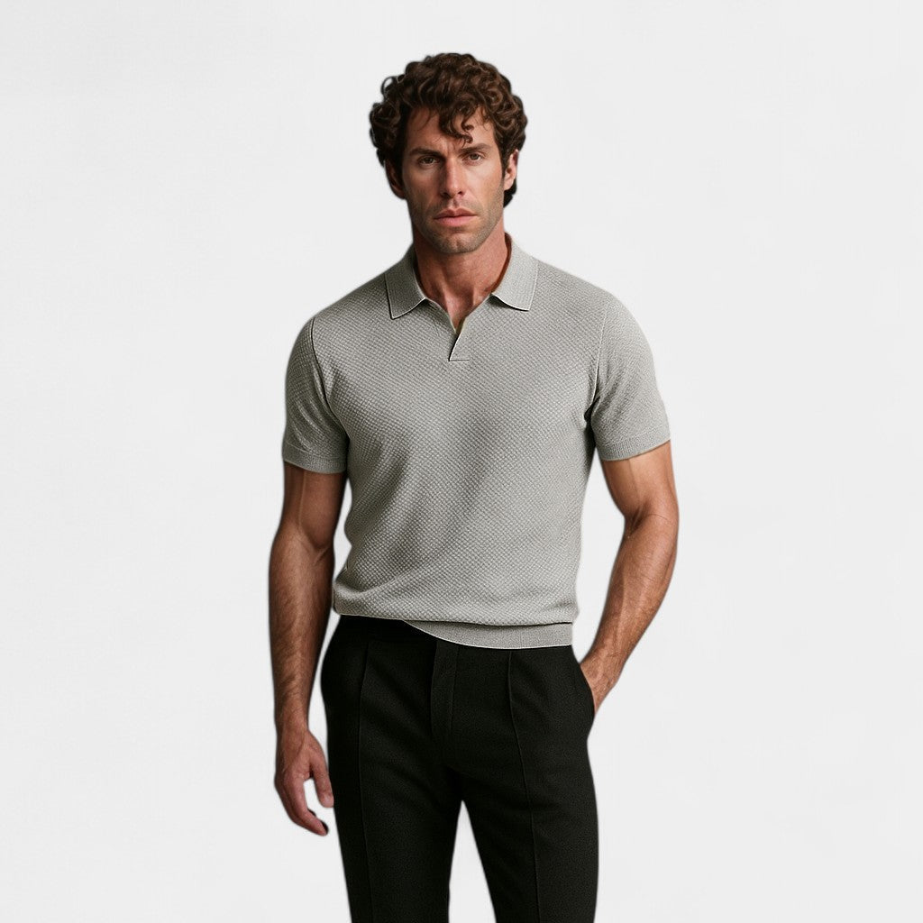 CELVOIR | POLO HOMME COL OUVERT SANS BOUTONS