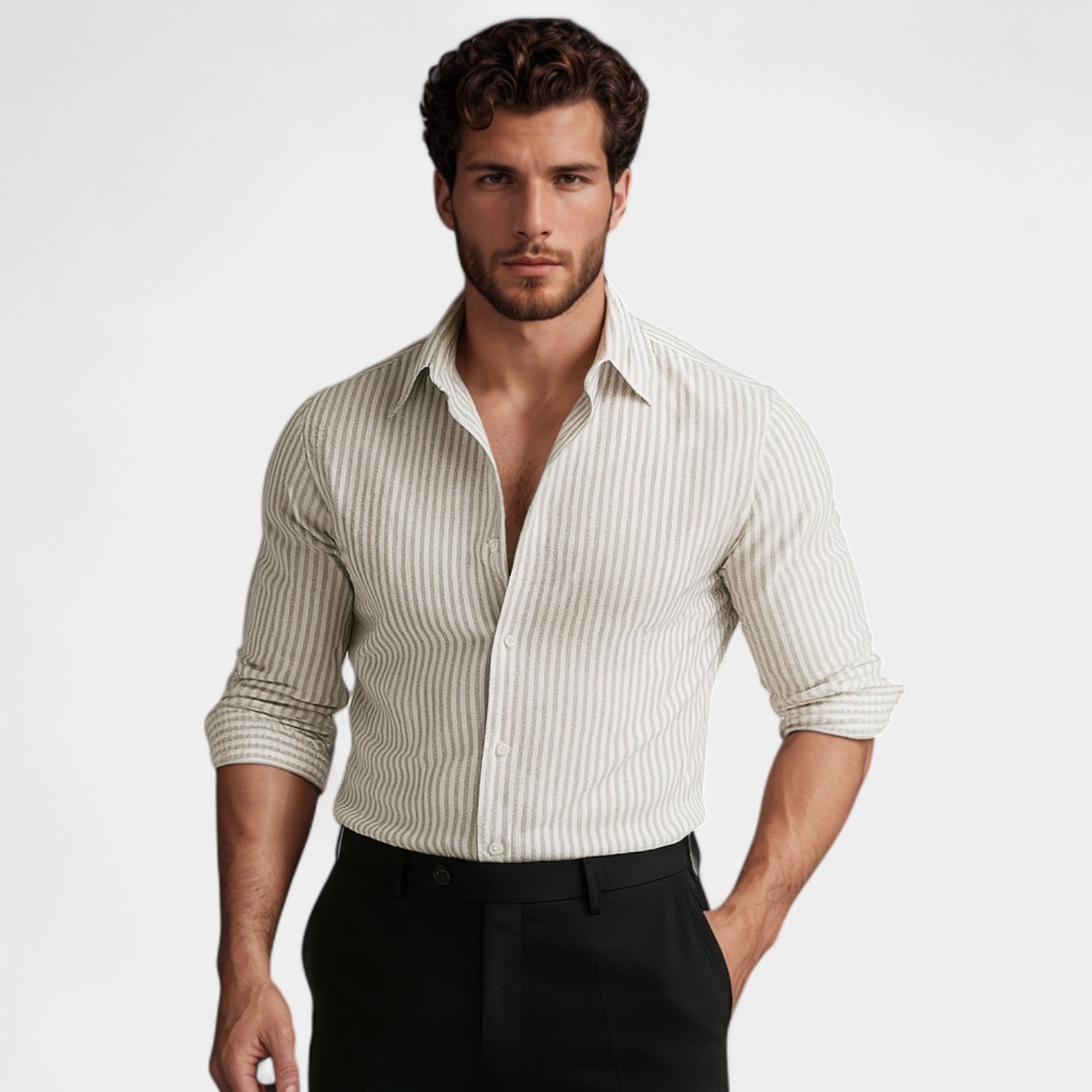 CELVOIR | CHEMISE HOMME STYLE CARDIGAN À RAYURES