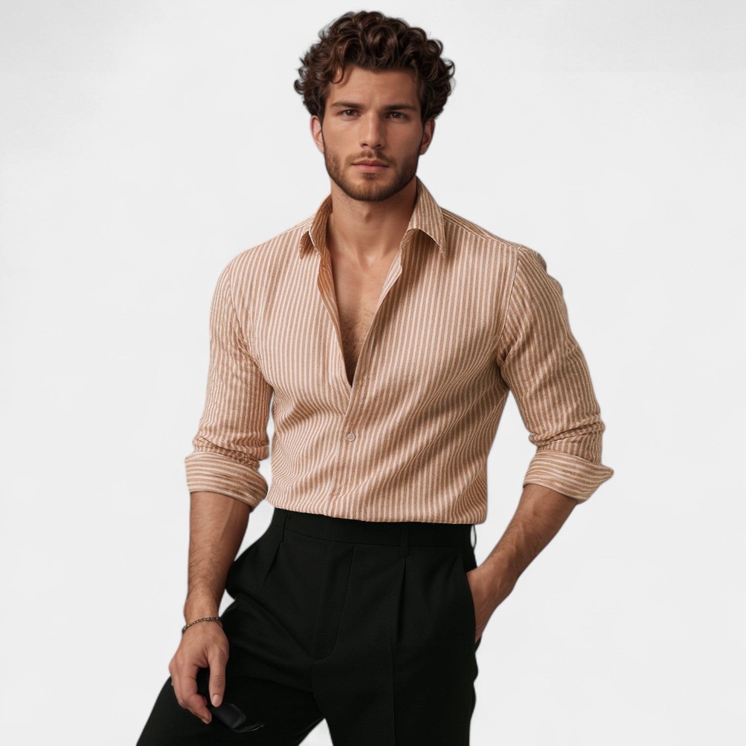 CELVOIR | CHEMISE HOMME STYLE CARDIGAN À RAYURES
