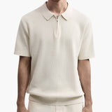 Celvoir | Polo Zippé En Maille Aérée Pour Hommes