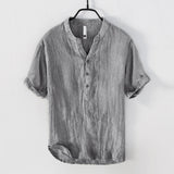 CELVOIR | CHEMISE LIN COL MONTANT POUR HOMME
