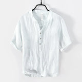 CELVOIR | CHEMISE LIN COL MONTANT POUR HOMME