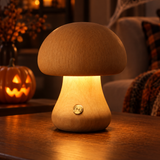 Lampe De Table Champignon En Bois Pour Halloween