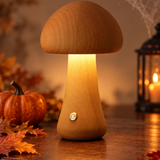 Lampe De Table Champignon En Bois Pour Halloween