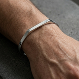 Bracelet Manchette Rectangulaire Argenté