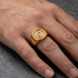 Bague À Emblème Spirale Doré