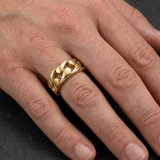 Bague À Maillons Plats Dorés