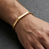 Bracelet Manchette Rectangulaire Doré