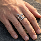 Bague Ajustable À Motif Épée