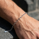 Bracelet Clip Argenté À Maillons Allongés