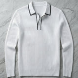 Celvoir | Polo Tricoté Côtelé Avec Col Classique Pour Hommes