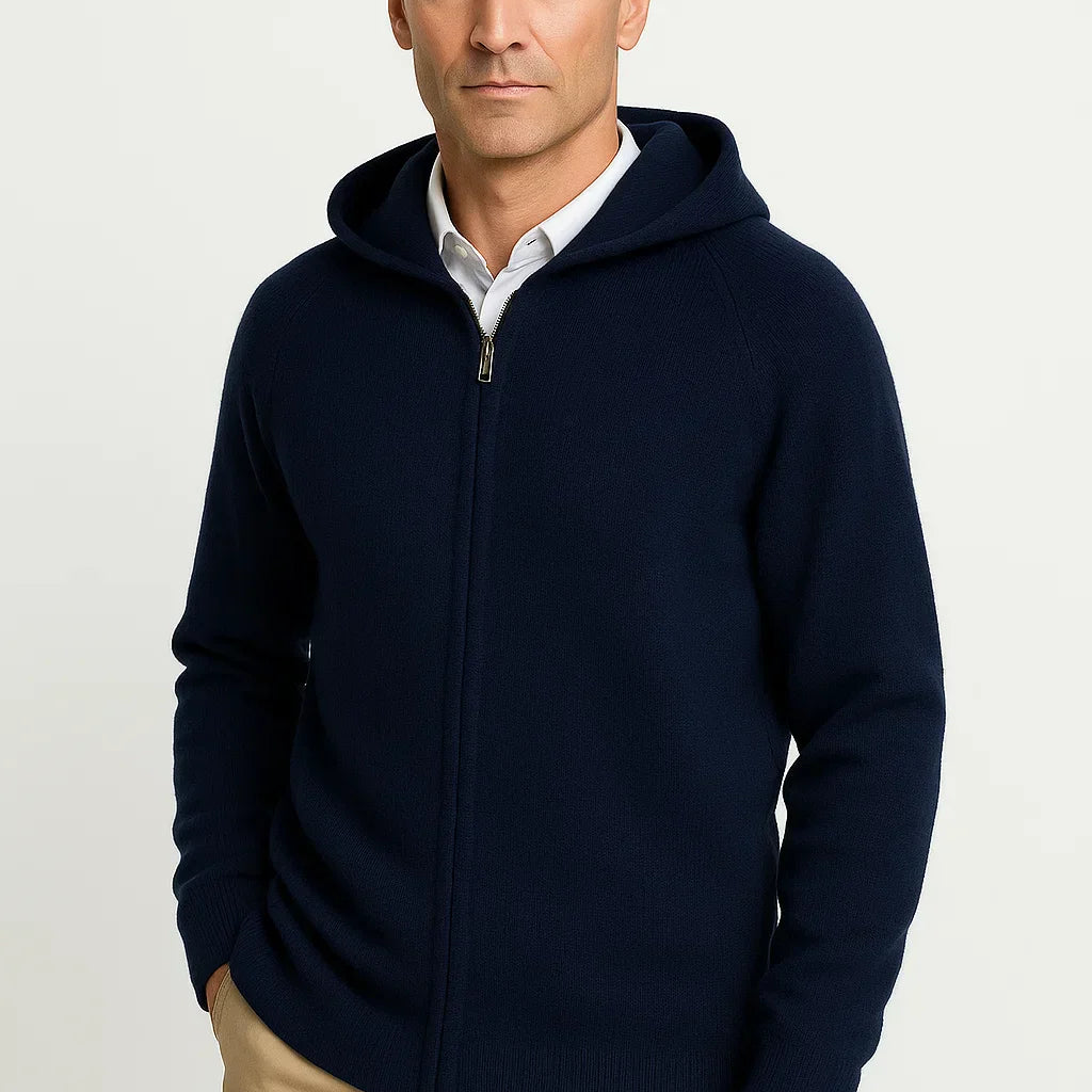 CELVOIR | CARDIGAN À CAPUCHE EN TRICOT POUR HOMME