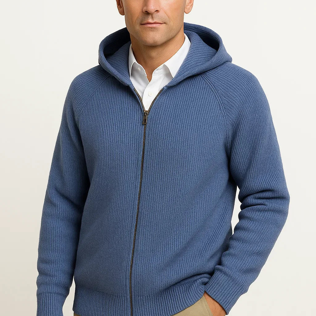 CELVOIR | CARDIGAN À CAPUCHE EN TRICOT POUR HOMME