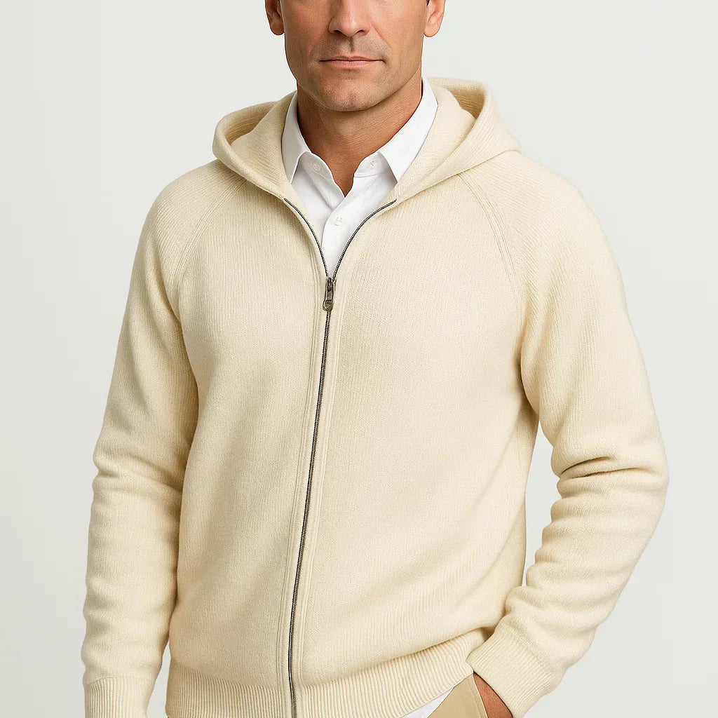 CELVOIR | CARDIGAN À CAPUCHE EN TRICOT POUR HOMME