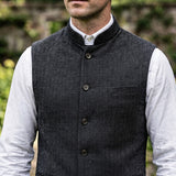 Celvoir | Gilet À Col Mao Avec Fermeture Boutonnée Pour Hommes