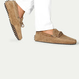 CELVOIR | MOCASSINS CONDUITE DAIM BEIGE POUR HOMME