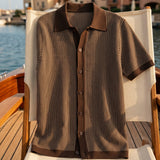 Celvoir | Polo Tricoté À Rayures Verticales Pour Hommes