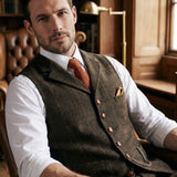 Celvoir | Gilet À Revers Avec Motif À Carreaux Pour Hommes