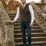 Celvoir | Gilet À Revers Avec Motif À Carreaux Pour Hommes