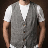 Celvoir | Gilet Col V Avec Fermeture À Trois Boutons Pour Hommes