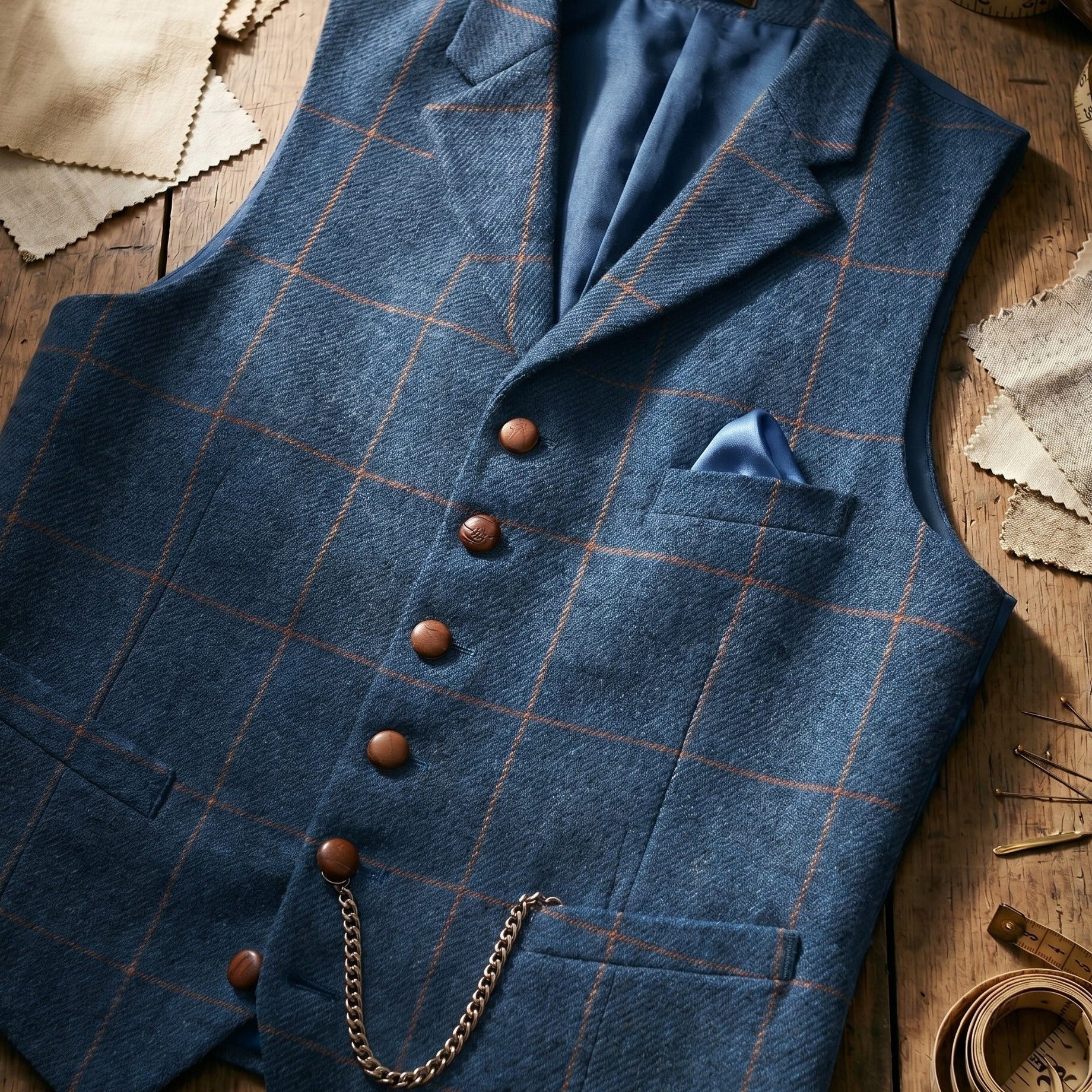 Celvoir | Gilet À Revers Avec Motif À Carreaux Pour Hommes