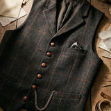 Celvoir | Gilet À Revers Avec Motif À Carreaux Pour Hommes