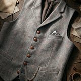 Celvoir | Gilet À Revers Avec Motif À Carreaux Pour Hommes