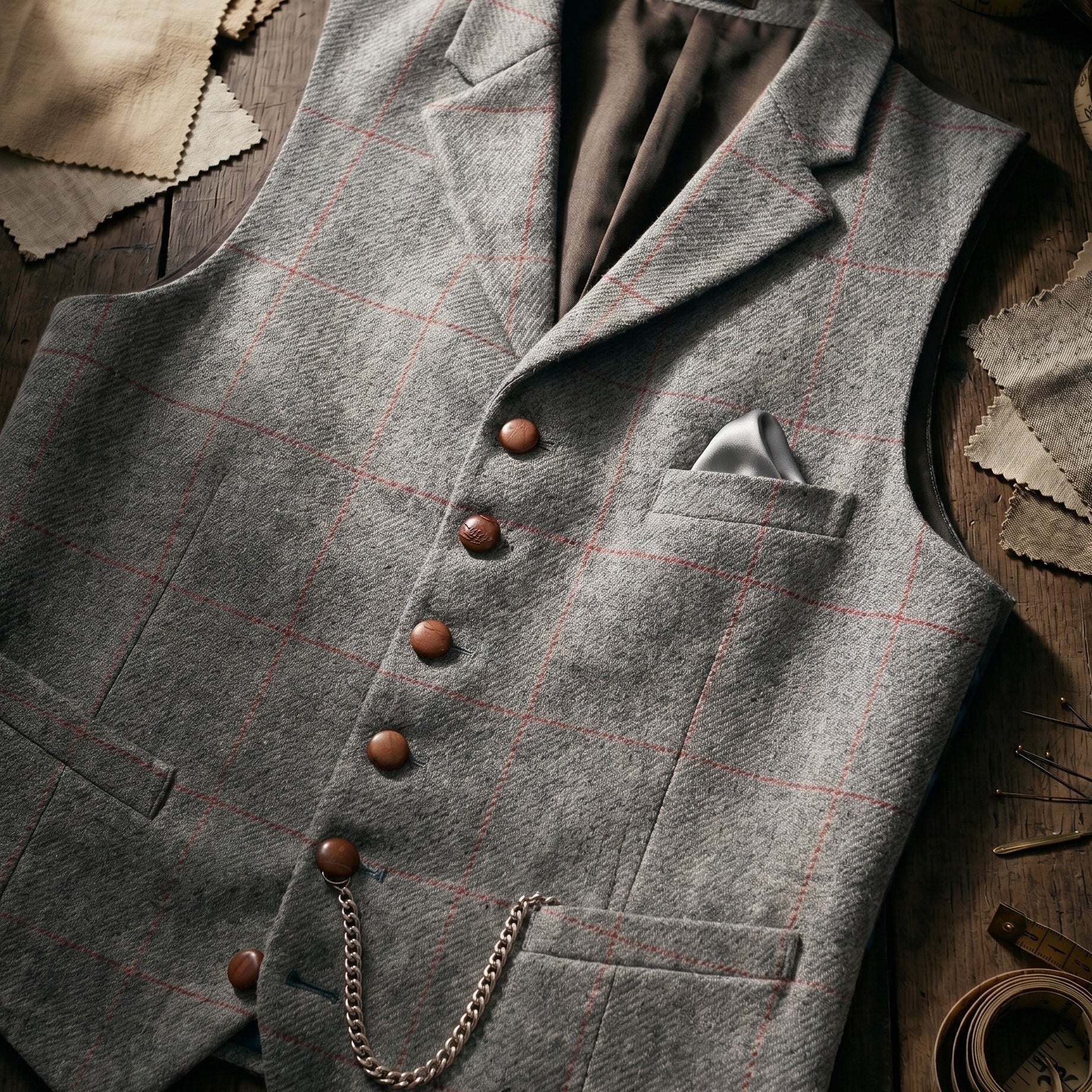 Celvoir | Gilet À Revers Avec Motif À Carreaux Pour Hommes