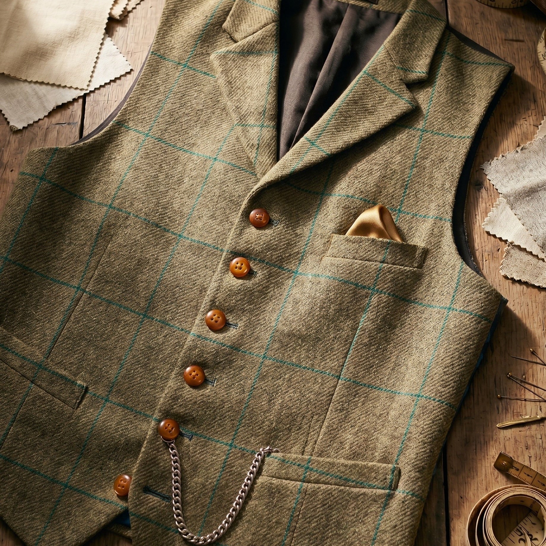 Celvoir | Gilet À Revers Avec Motif À Carreaux Pour Hommes