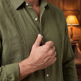 Celvoir | Chemise Brodée Avec Manches Longues Pour Hommes