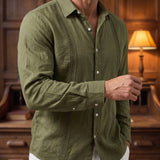 Celvoir | Chemise Brodée Avec Manches Longues Pour Hommes