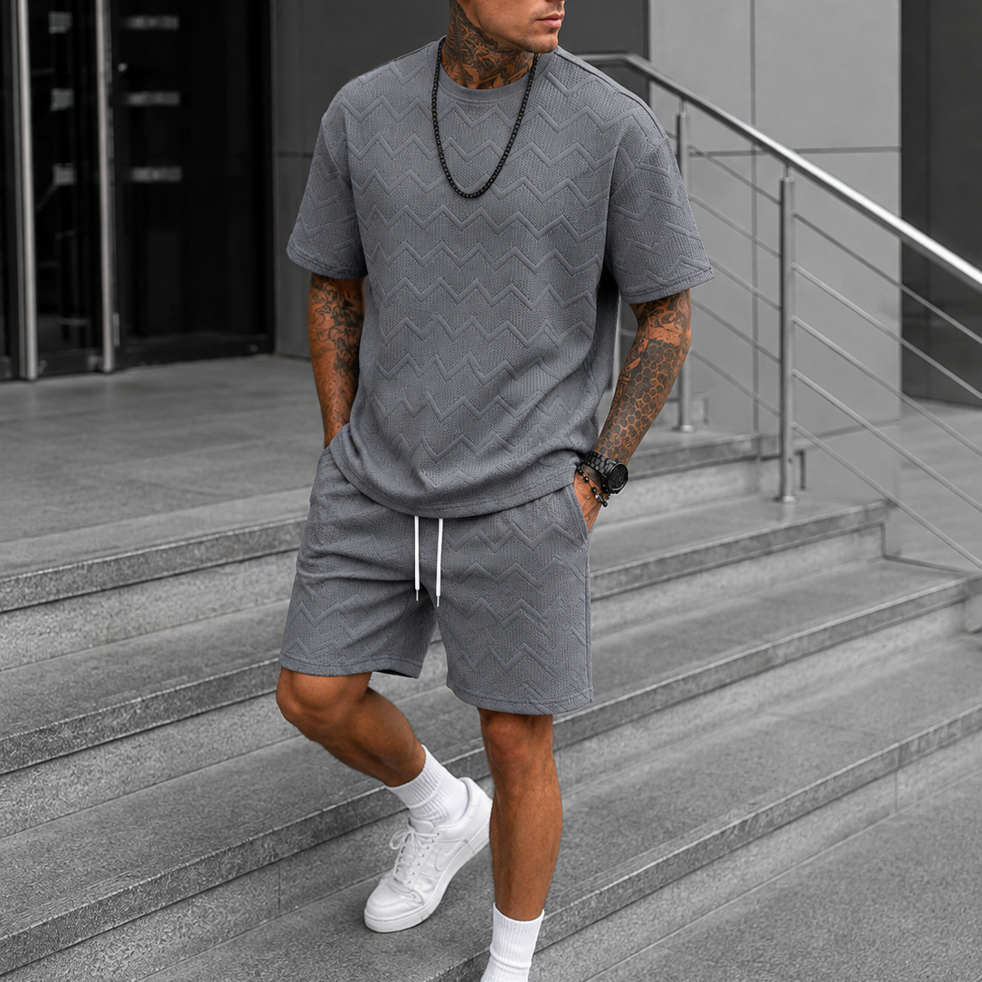 Ensemble T-Shirt Oversize Avec Short Pour Hommes