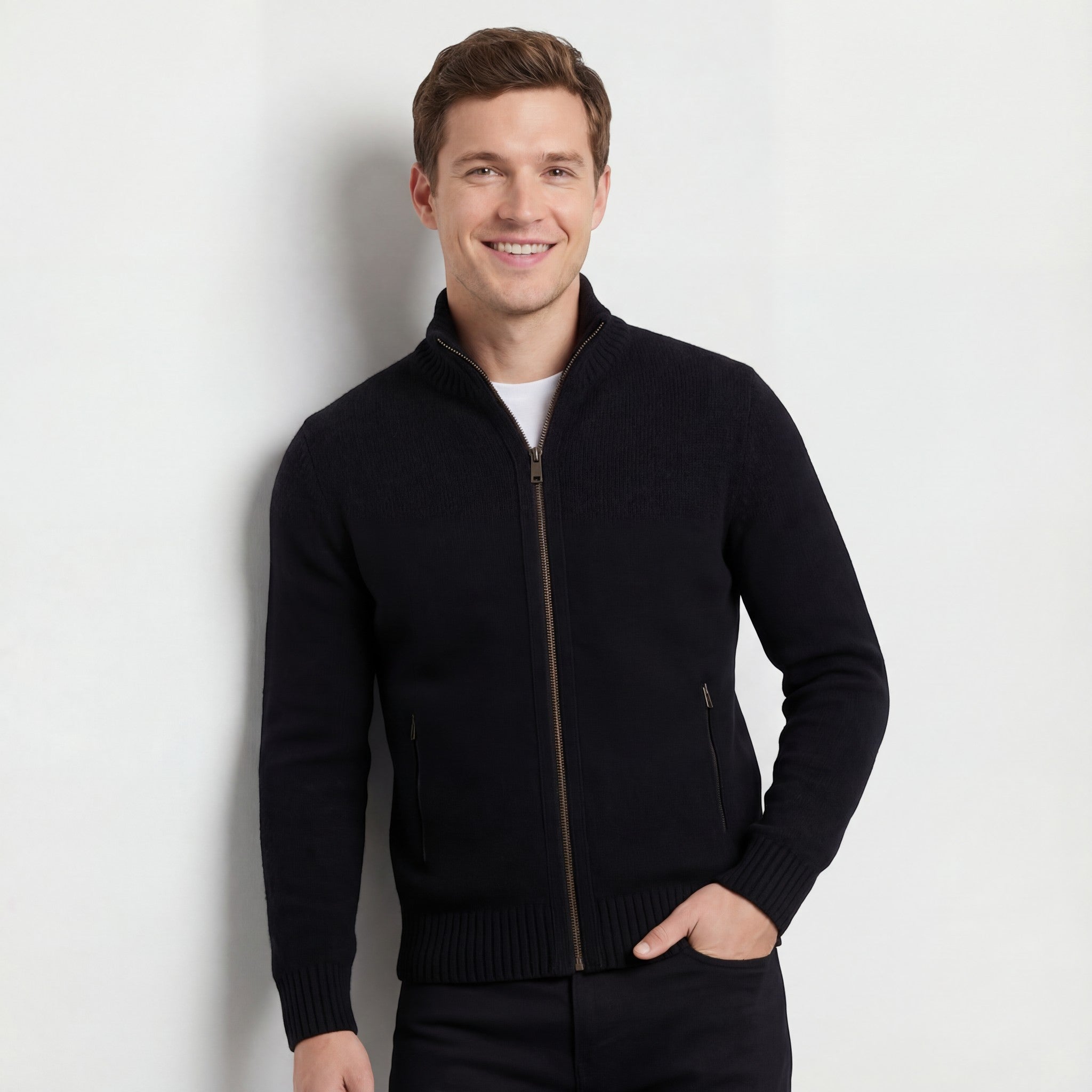 CELVOIR | GILET HOMME MAILLE COL MONTANT