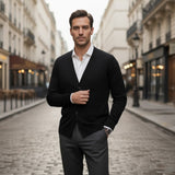 CELVOIR | CARDIGAN HOMME MAILLE COTON COL V