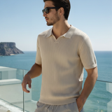 Celvoir | Polo Tricoté À Texture Côtelée Pour Hommes