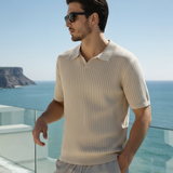 Celvoir | Polo Tricoté À Texture Côtelée Pour Hommes